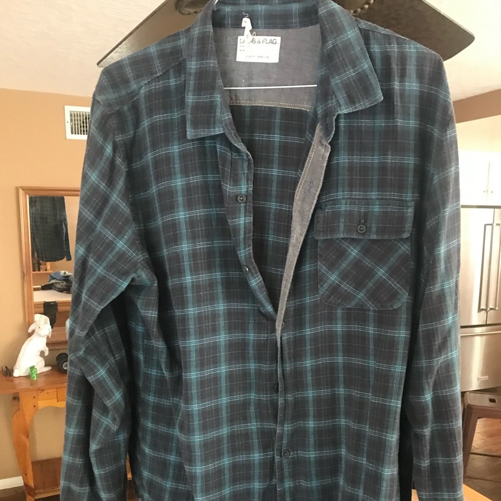 Lamb and Flag Flannel Button-up